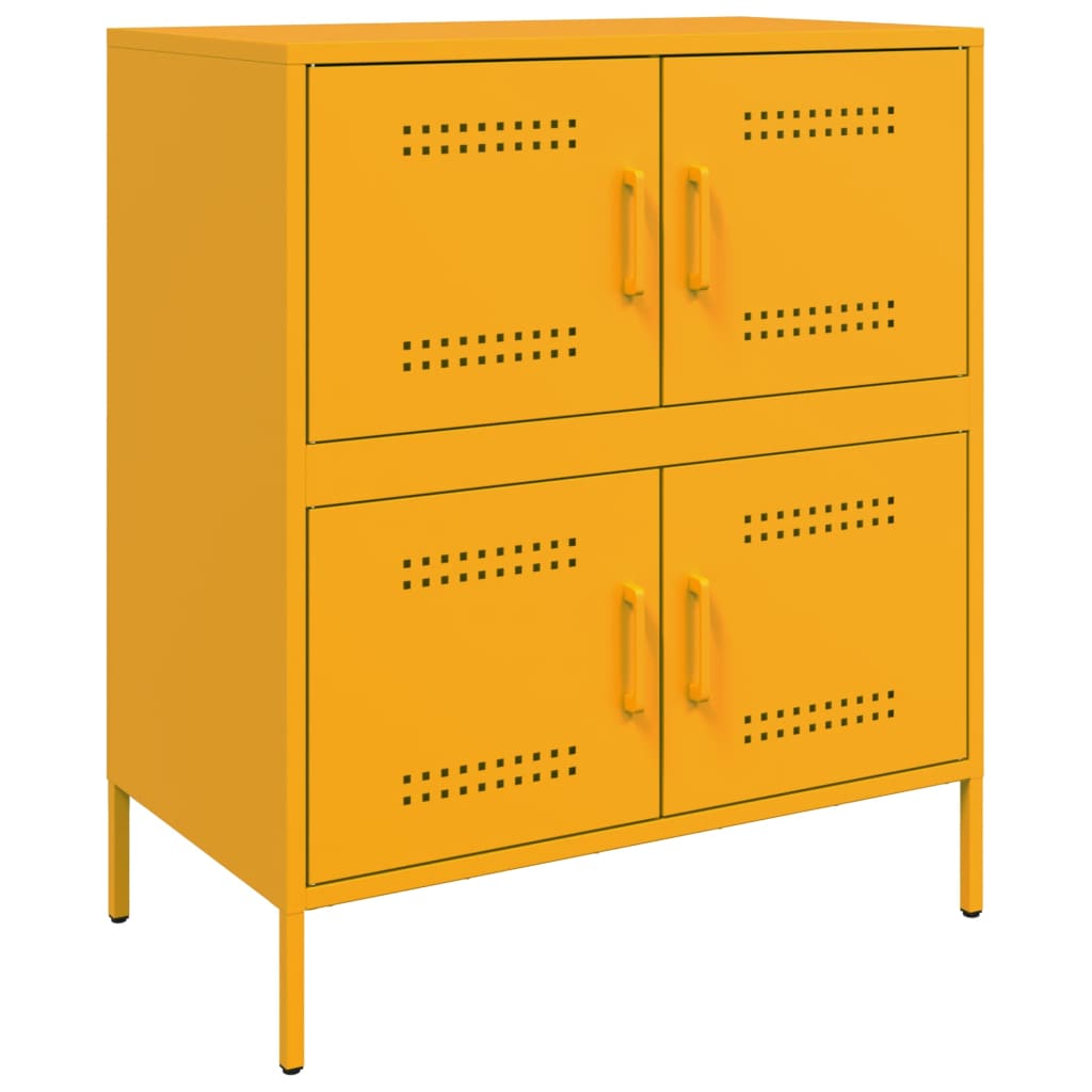 Buffet jaune moutarde 68x39x79 cm acier