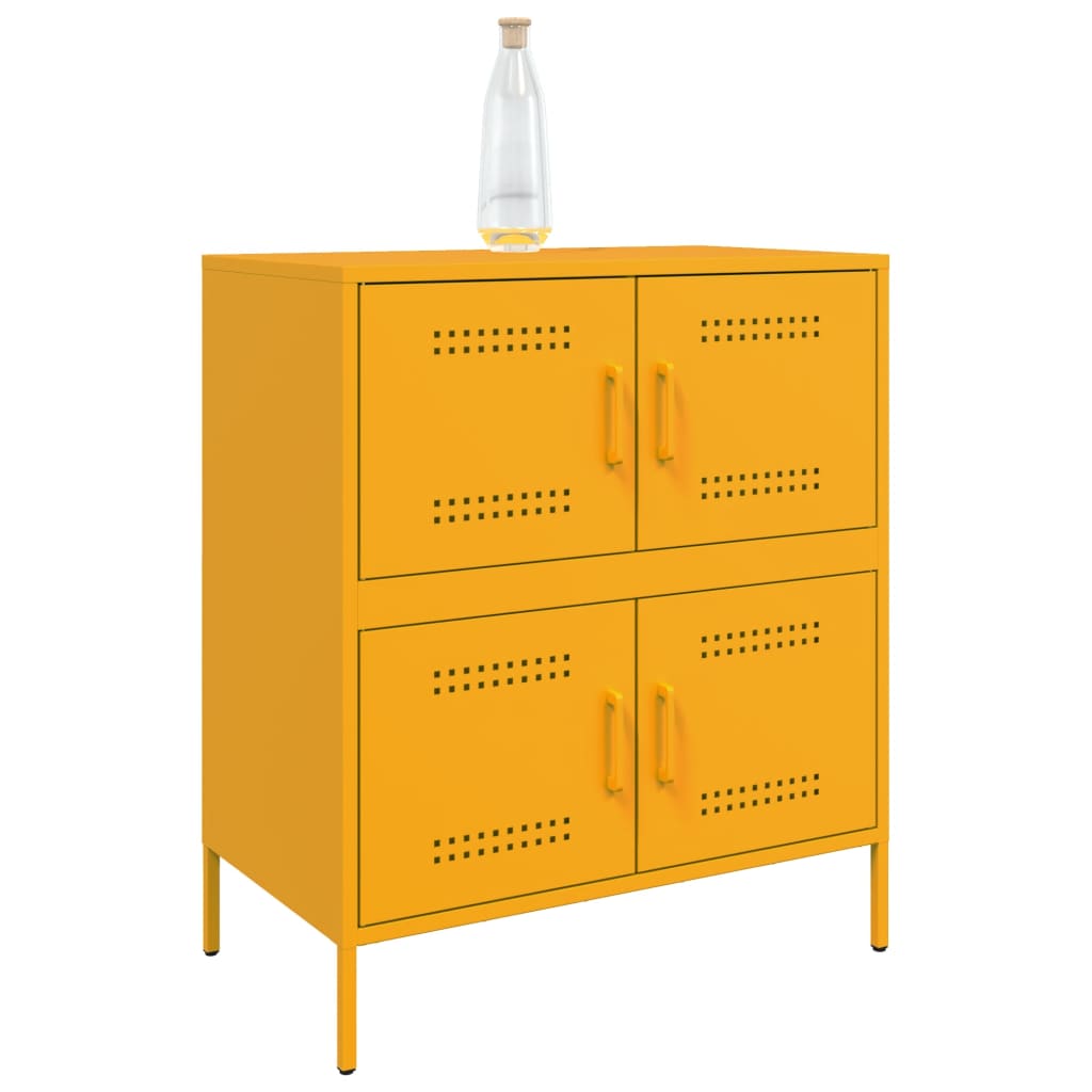 Buffet jaune moutarde 68x39x79 cm acier