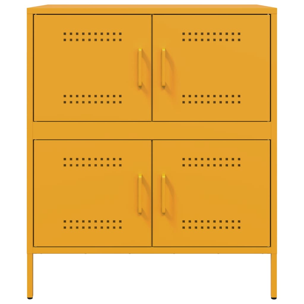 Buffet jaune moutarde 68x39x79 cm acier