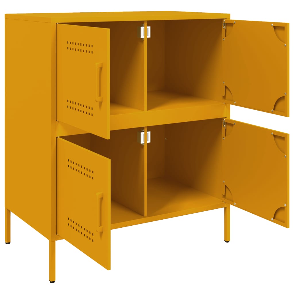 Buffet jaune moutarde 68x39x79 cm acier