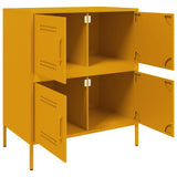 Buffet jaune moutarde 68x39x79 cm acier