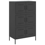 Buffet haut noir 68x39x113 cm acier