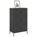 Buffet haut noir 68x39x113 cm acier