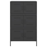 Buffet haut noir 68x39x113 cm acier