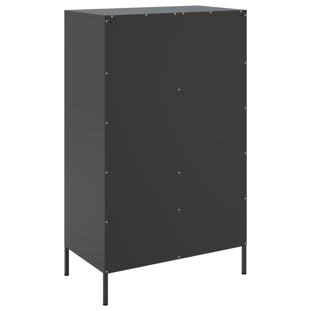 Buffet haut noir 68x39x113 cm acier