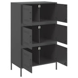 Buffet haut noir 68x39x113 cm acier