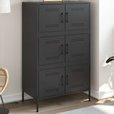 Buffet haut noir 68x39x113 cm acier