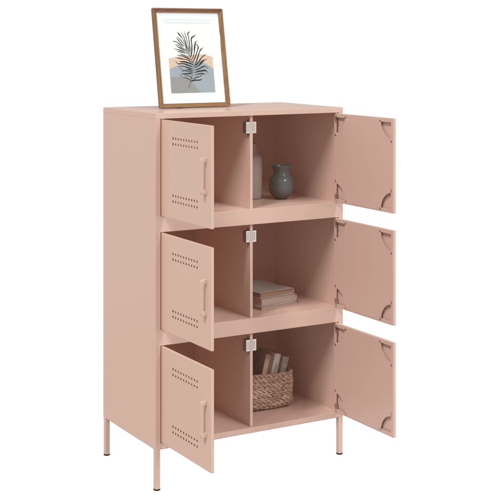 Buffet haut rose 68x39x113 cm acier