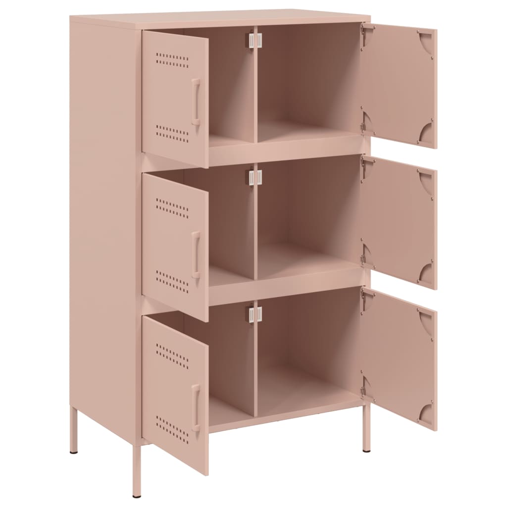 Buffet haut rose 68x39x113 cm acier