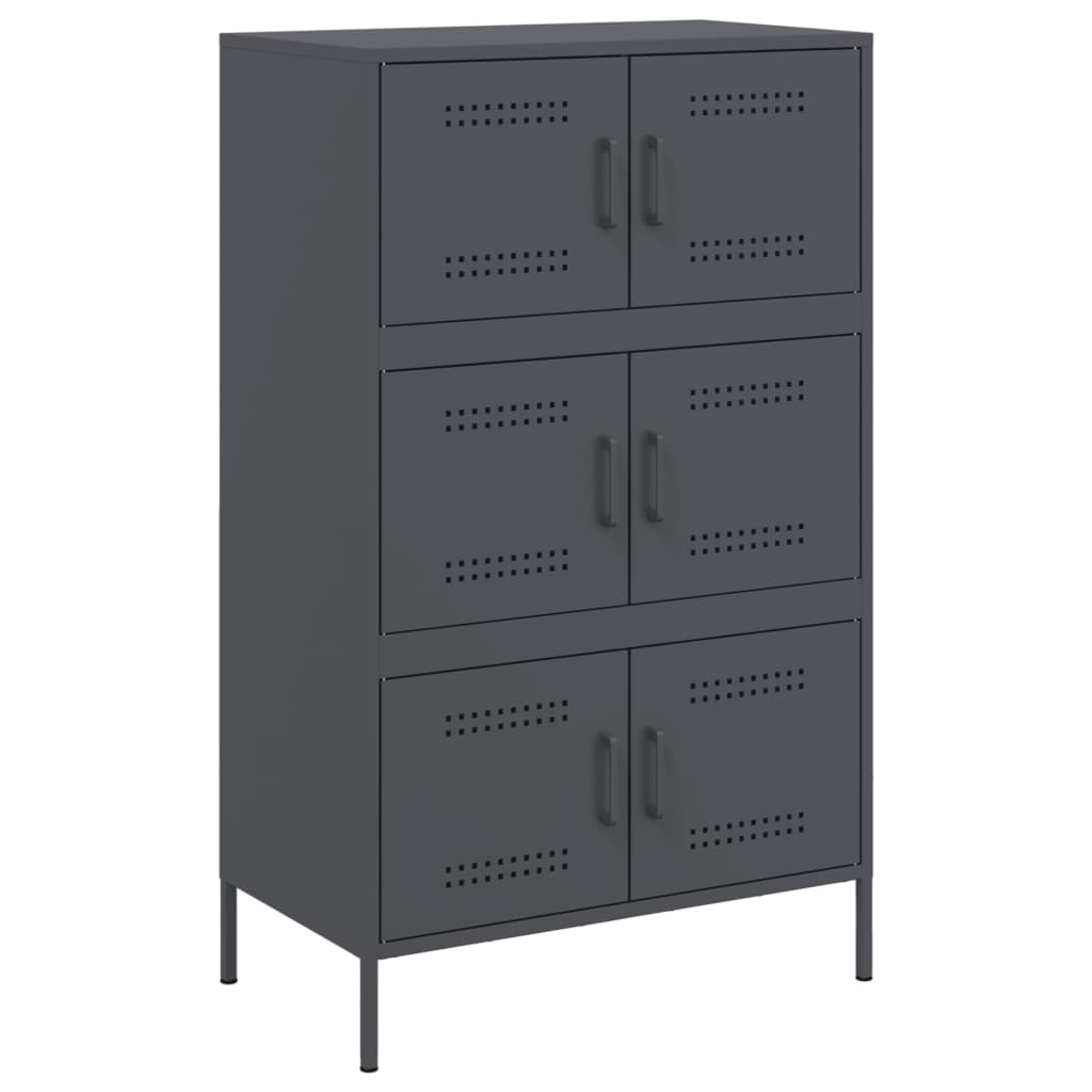 Buffet haut anthracite 68x39x113 cm acier