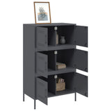 Buffet haut anthracite 68x39x113 cm acier