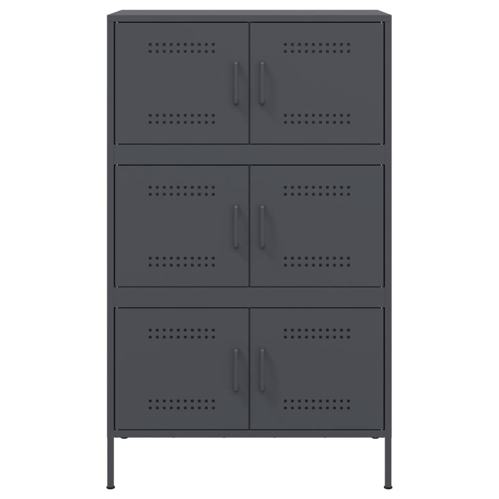 Buffet haut anthracite 68x39x113 cm acier