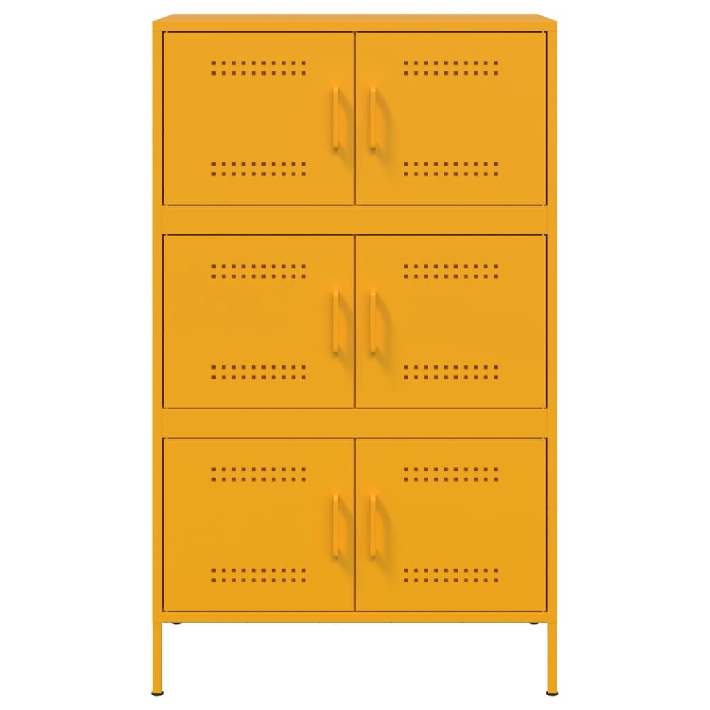 Buffet haut jaune moutarde 68x39x113 cm acier