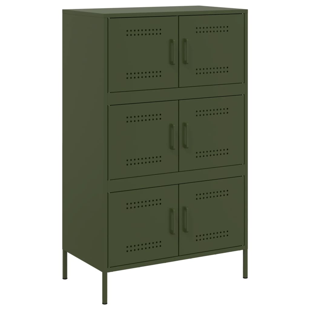 Buffet haut vert olive 68x39x113 cm acier