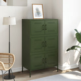 Buffet haut vert olive 68x39x113 cm acier