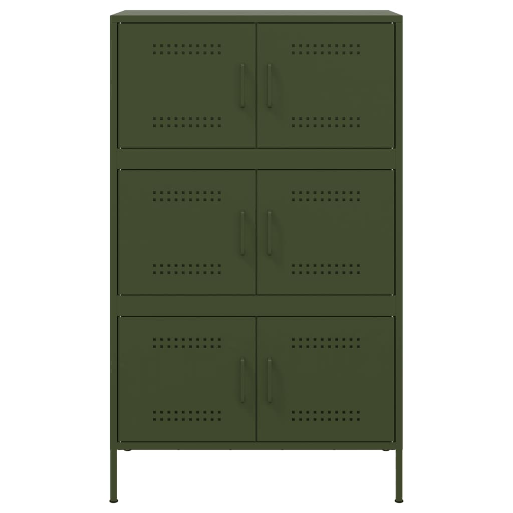 Buffet haut vert olive 68x39x113 cm acier