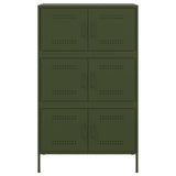 Buffet haut vert olive 68x39x113 cm acier