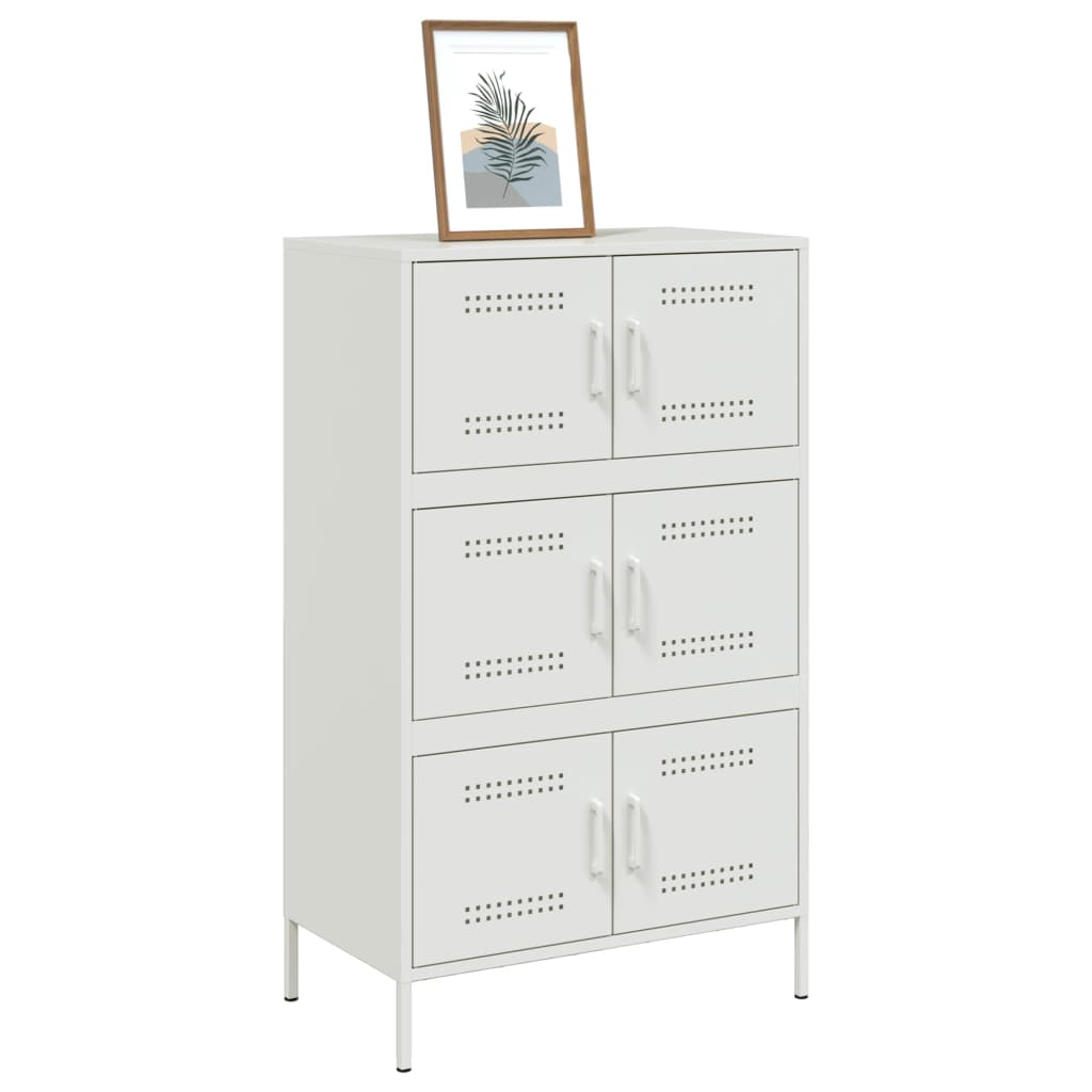 Buffet haut blanc 68x39x113 cm acier