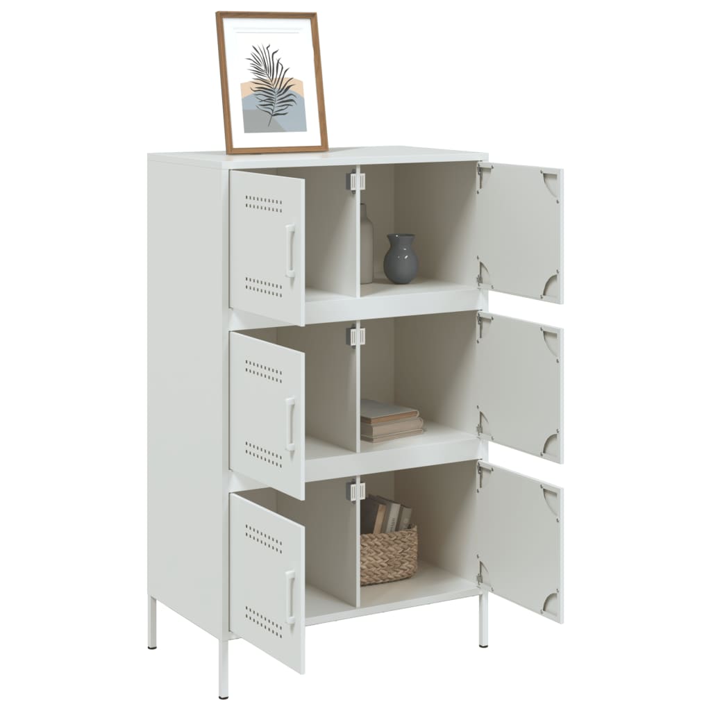 Buffet haut blanc 68x39x113 cm acier