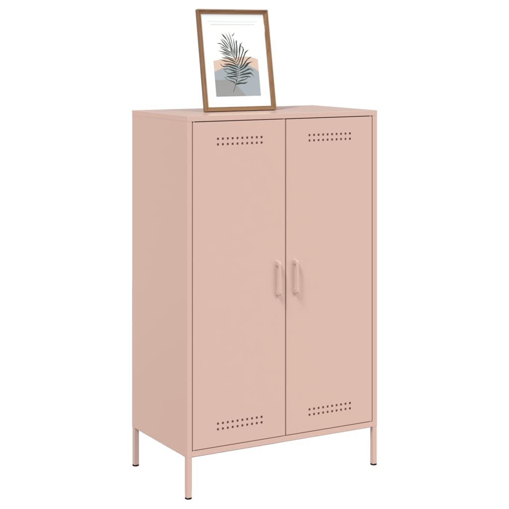 Buffet haut rose 68x39x113 cm acier