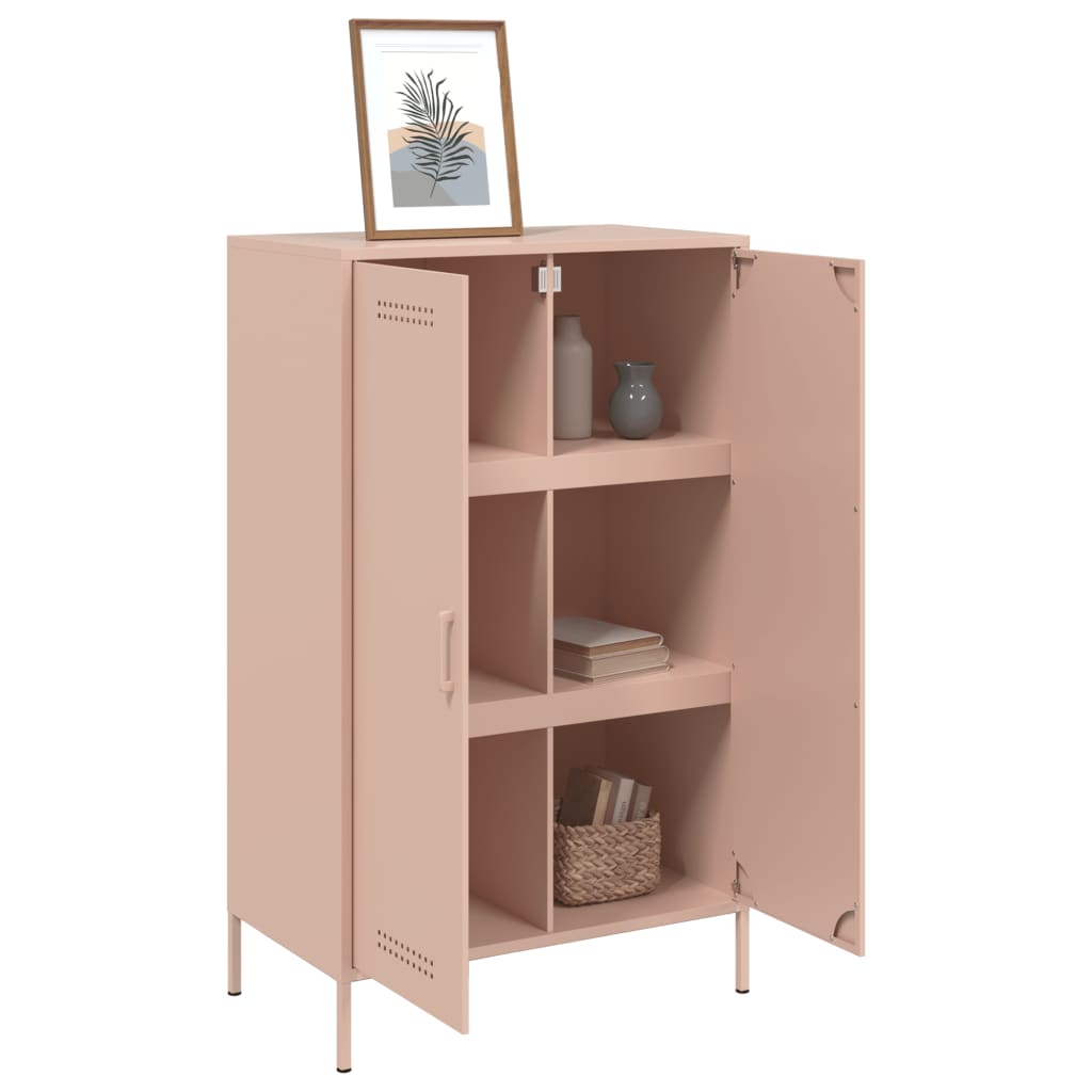 Buffet haut rose 68x39x113 cm acier