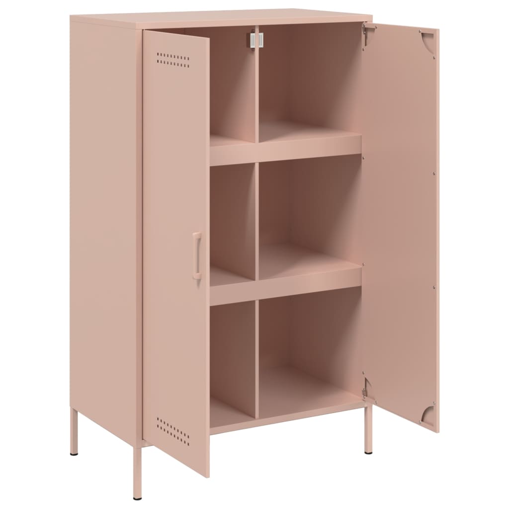 Buffet haut rose 68x39x113 cm acier