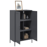 Buffet haut anthracite 68x39x113 cm acier