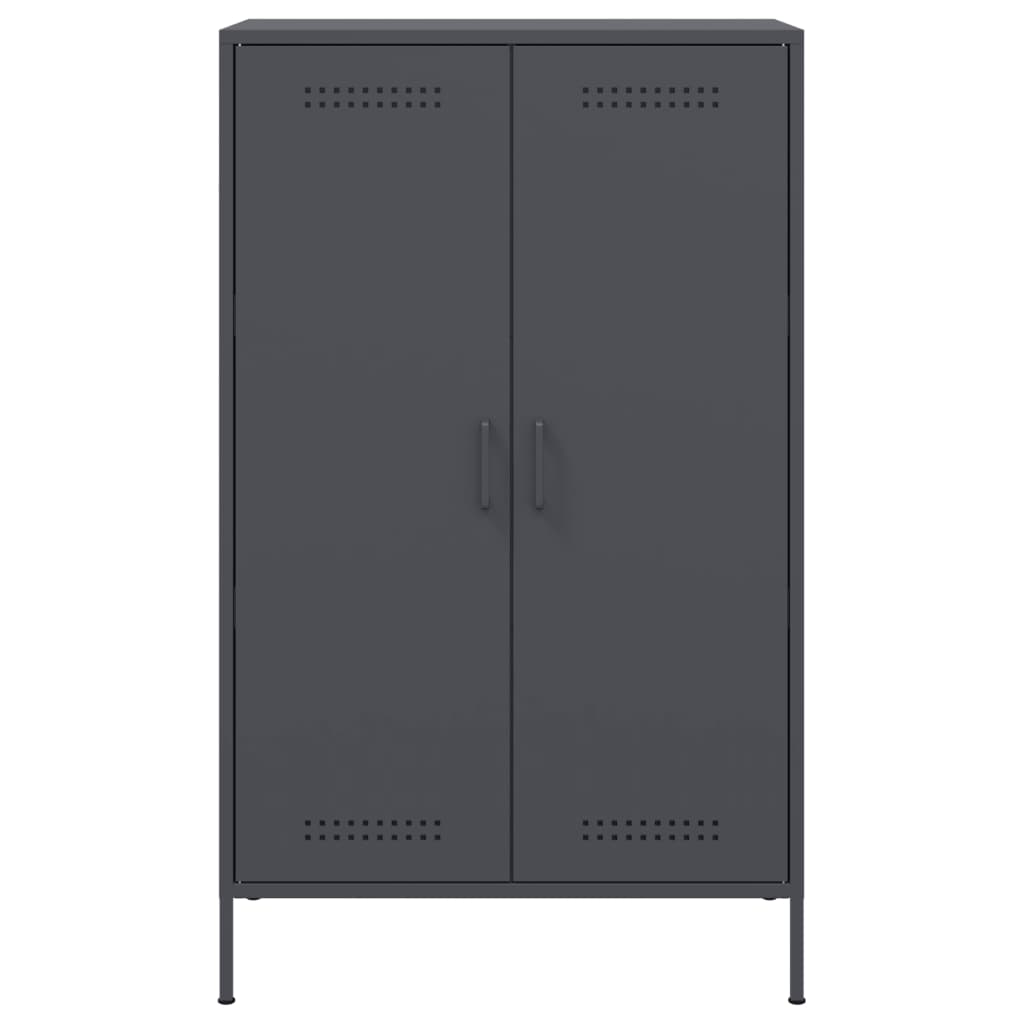 Buffet haut anthracite 68x39x113 cm acier