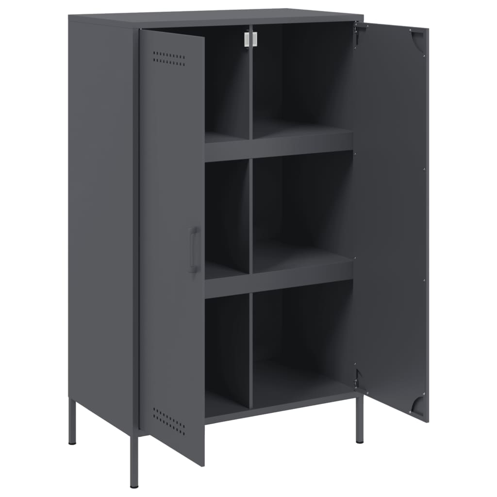 Buffet haut anthracite 68x39x113 cm acier