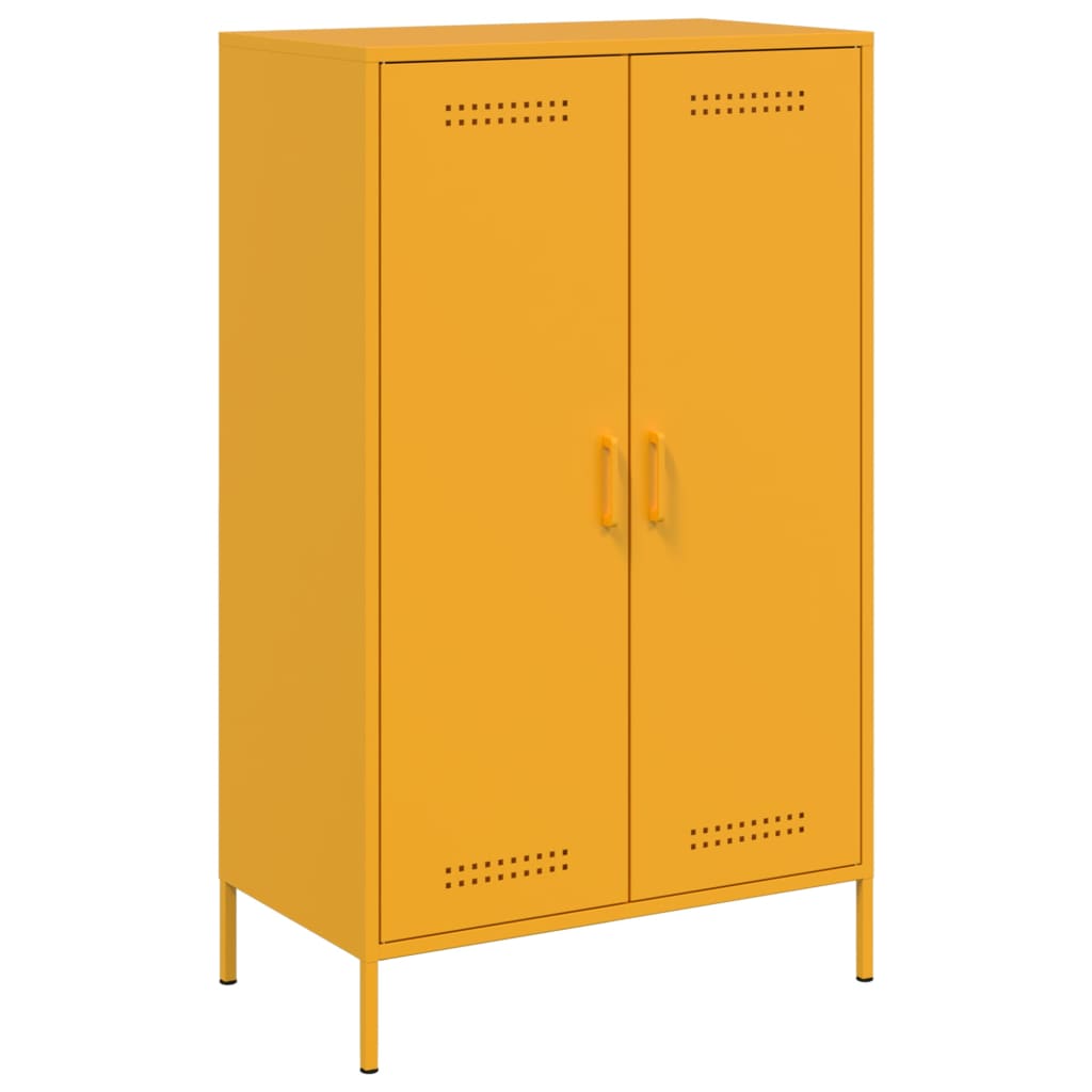 Buffet haut jaune moutarde 68x39x113 cm acier