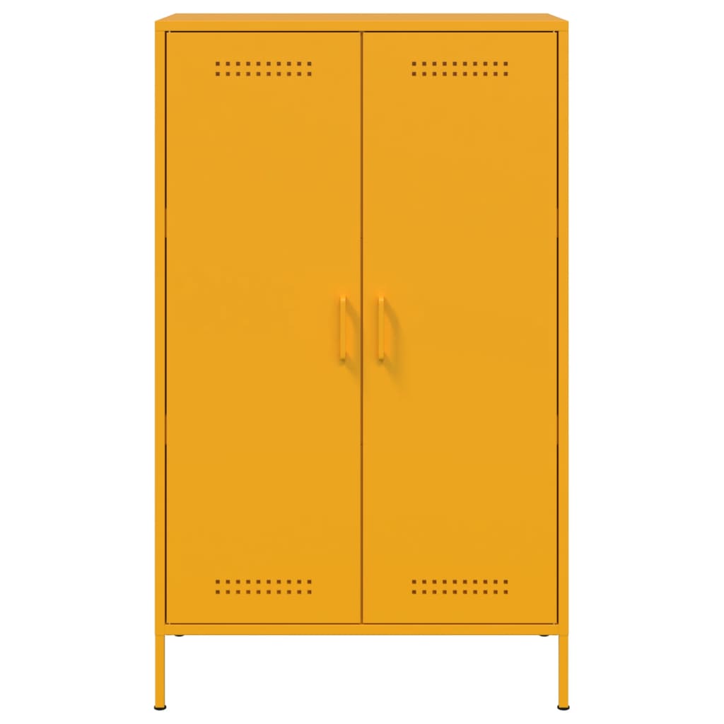 Buffet haut jaune moutarde 68x39x113 cm acier