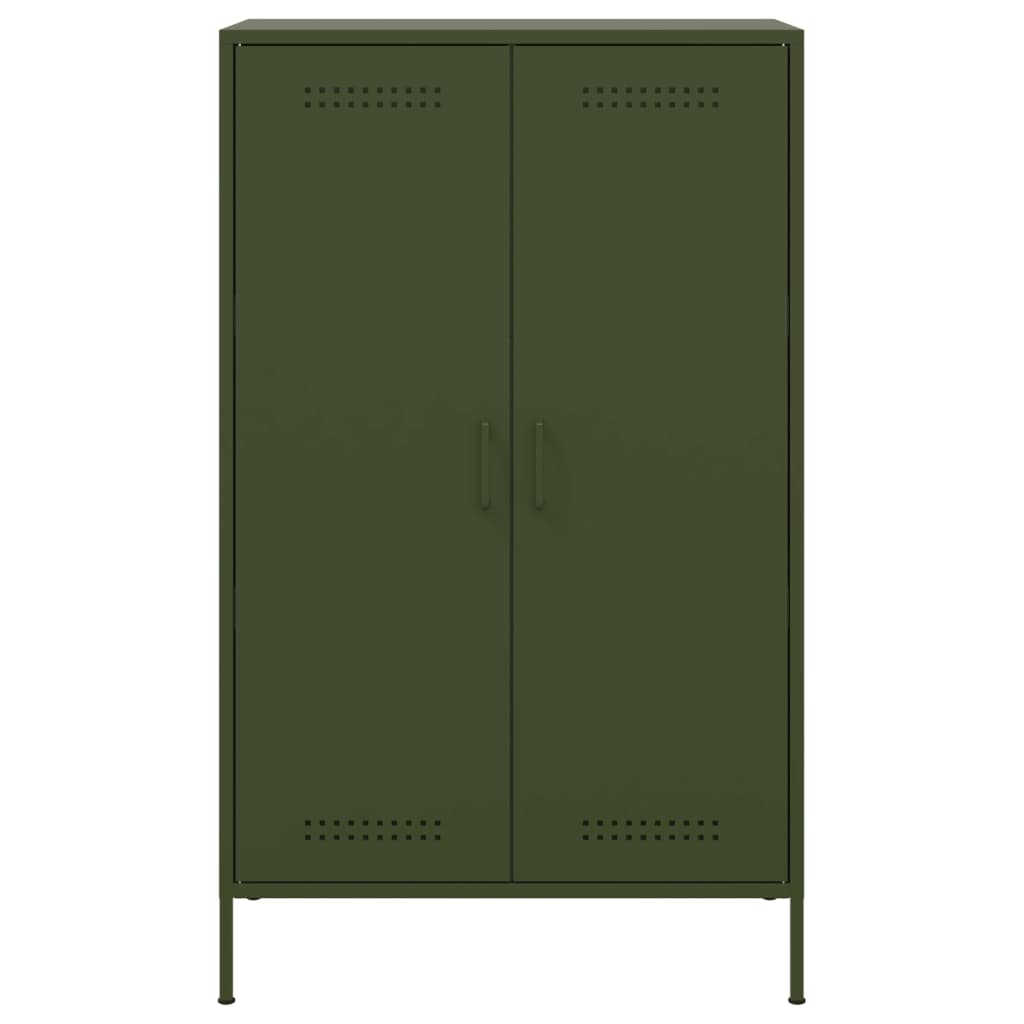 Buffet haut vert olive 68x39x113 cm acier