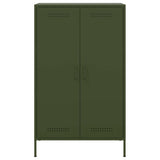 Buffet haut vert olive 68x39x113 cm acier