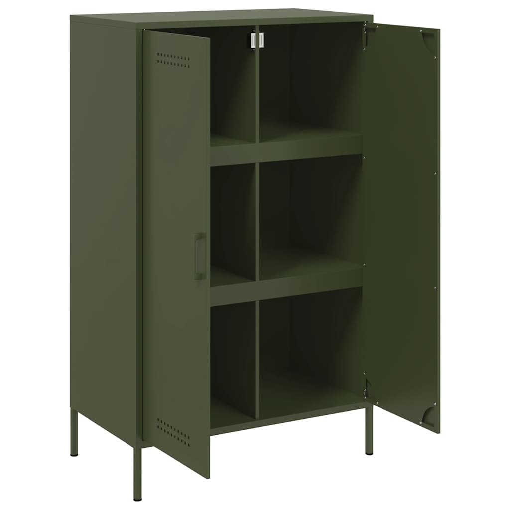 Buffet haut vert olive 68x39x113 cm acier