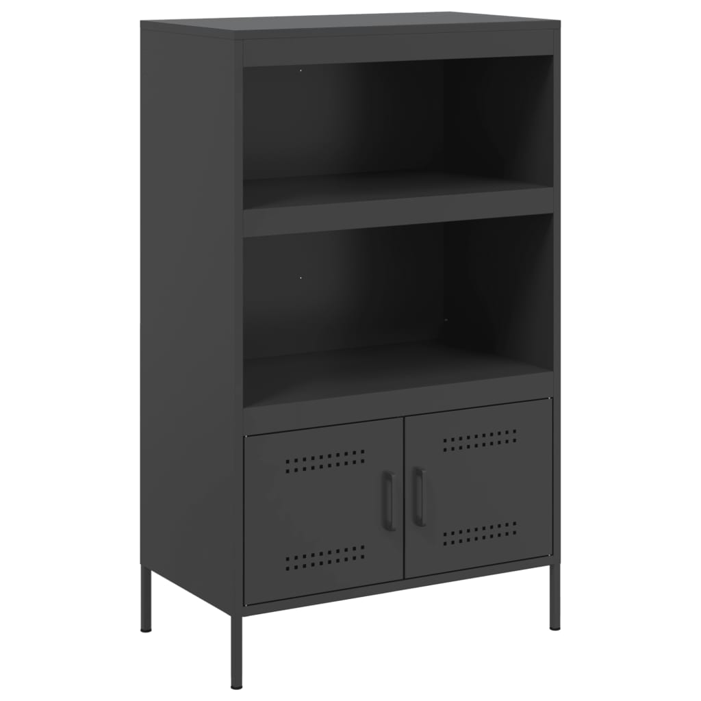 Buffet haut noir 68x39x113 cm acier