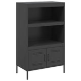 Buffet haut noir 68x39x113 cm acier