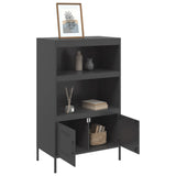 Buffet haut noir 68x39x113 cm acier