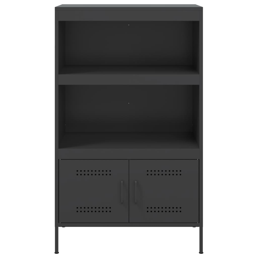 Buffet haut noir 68x39x113 cm acier