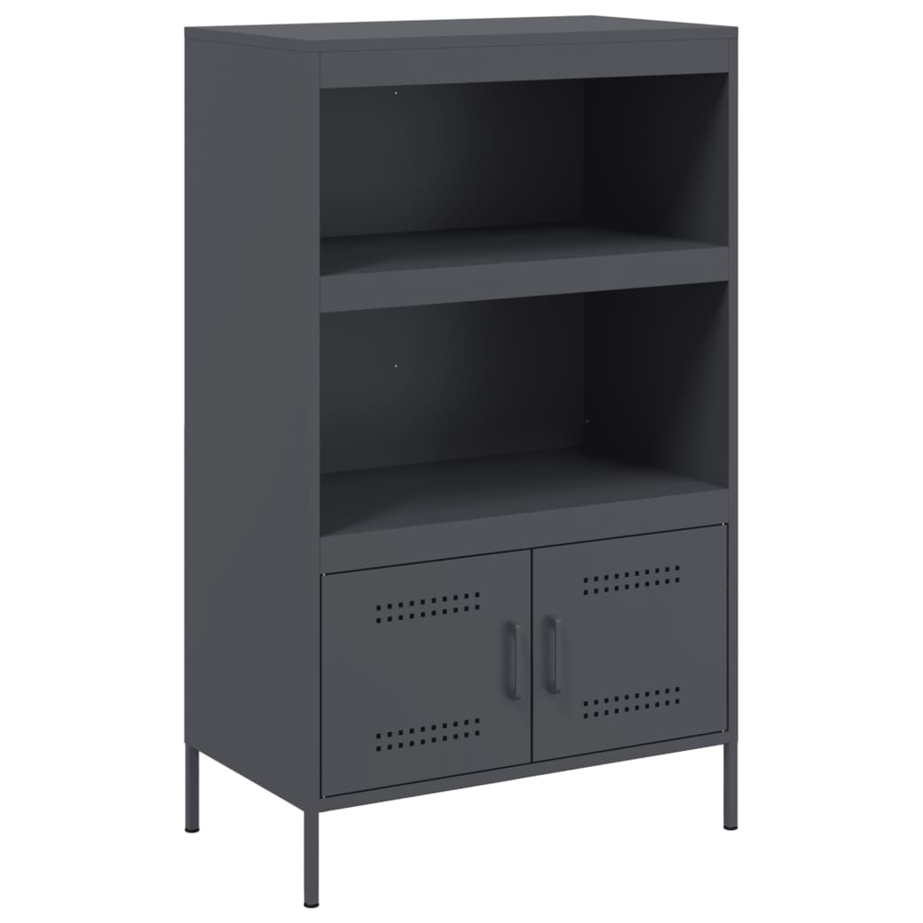 Buffet haut anthracite 68x39x113 cm acier