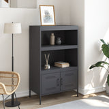 Buffet haut anthracite 68x39x113 cm acier