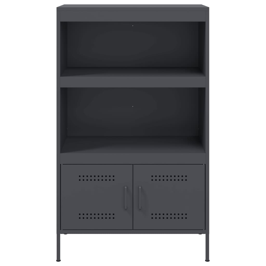 Buffet haut anthracite 68x39x113 cm acier