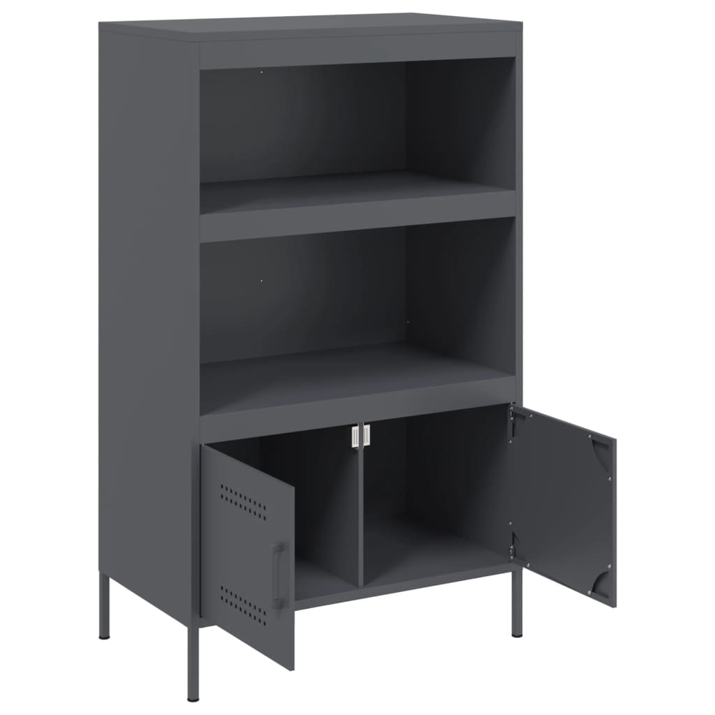 Buffet haut anthracite 68x39x113 cm acier