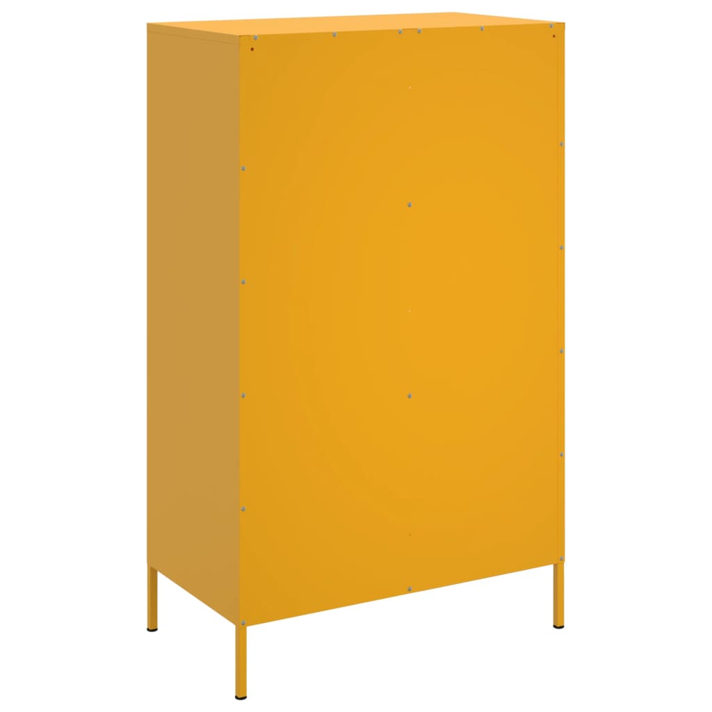 Mustard yellow high sideboard 68x39x113 cm steel