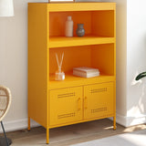 Mustard yellow high sideboard 68x39x113 cm steel