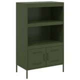 Buffet haut vert olive 68x39x113 cm acier