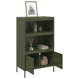 Buffet haut vert olive 68x39x113 cm acier