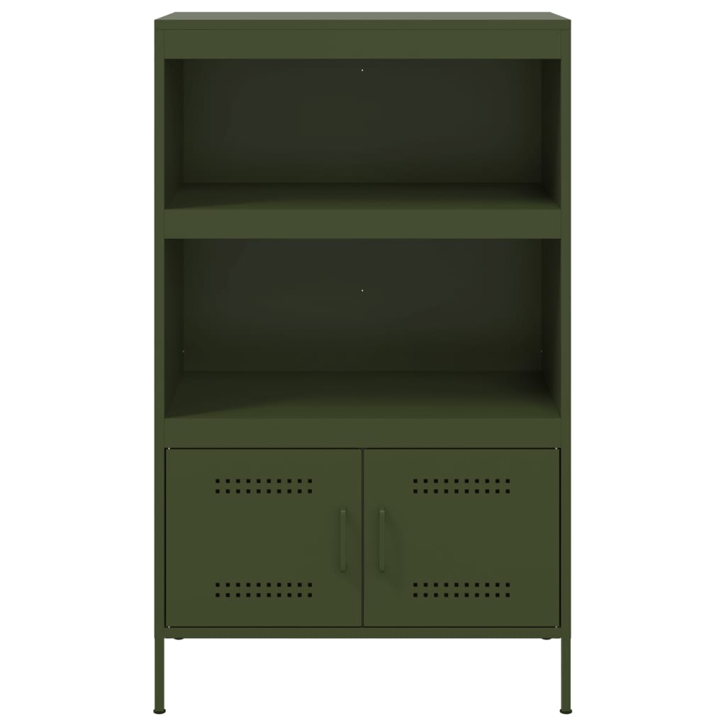 Buffet haut vert olive 68x39x113 cm acier