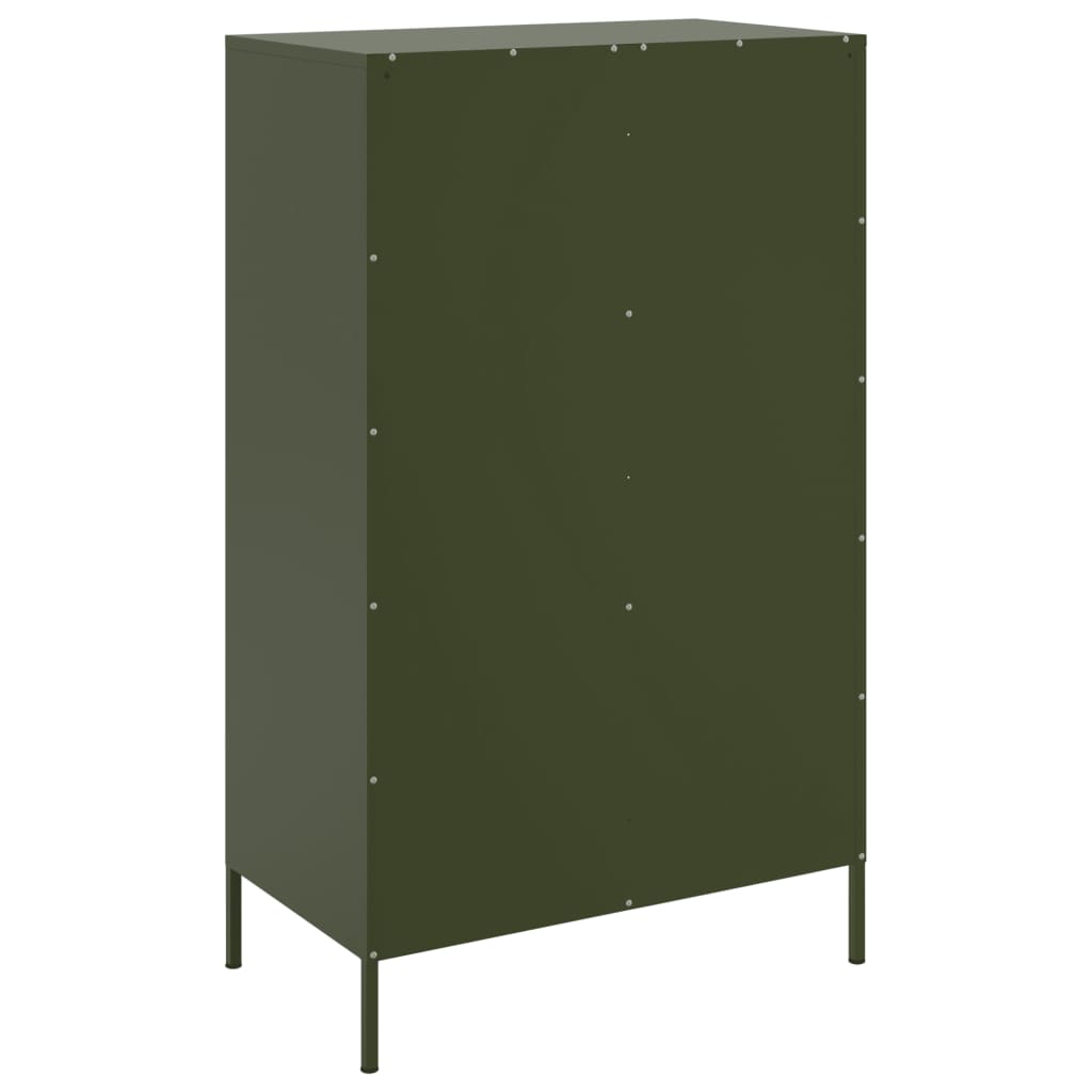 Buffet haut vert olive 68x39x113 cm acier