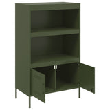 Buffet haut vert olive 68x39x113 cm acier