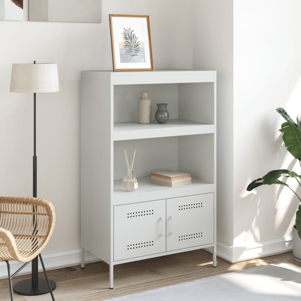 White high sideboard 68x39x113 cm steel